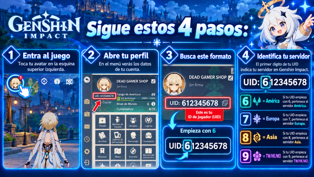 ¿Cómo obtengo mi ID y servidor?