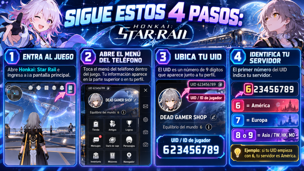 ¿Cómo obtengo mi ID y servidor?